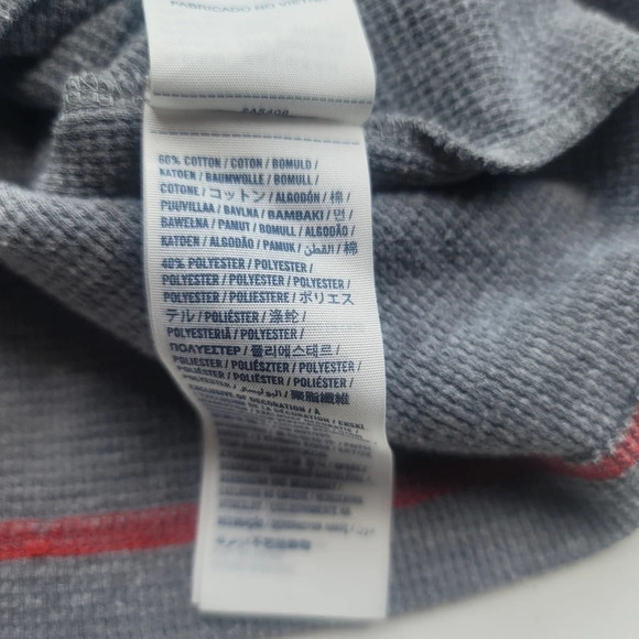 Abercrombie Kids Top Boys Gray Red Muscle Waffle Pullover Logo Youth Fitted XL - Picture 4 of 8